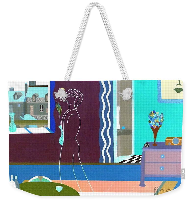 Paris Weekender Tote Bag featuring the painting Michele in Paris by bill o'connor by Bill OConnor