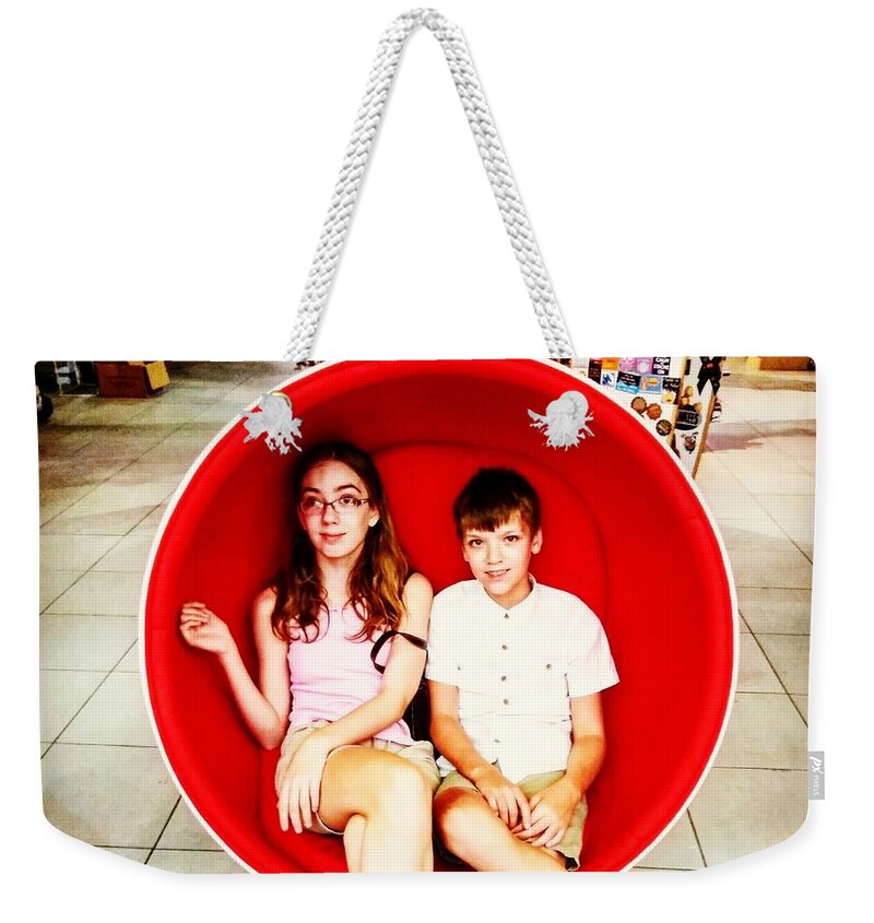 Kids Weekender Tote Bag featuring the photograph Michelle and James by Kari Myres