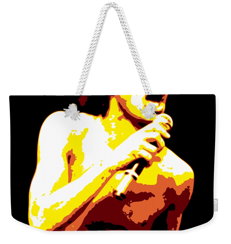 Mick Jagger Weekender Tote Bag featuring the digital art Mick Jagger by DB Artist