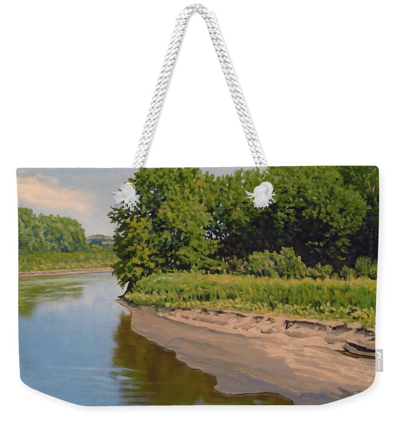 Summer Landscape Weekender Tote Bag featuring the painting Mid Summer Prairie Stream by Bruce Morrison