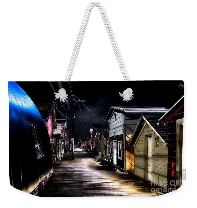 Midnight Weekender Tote Bag featuring the photograph Midnight at the Boathouse by William Norton