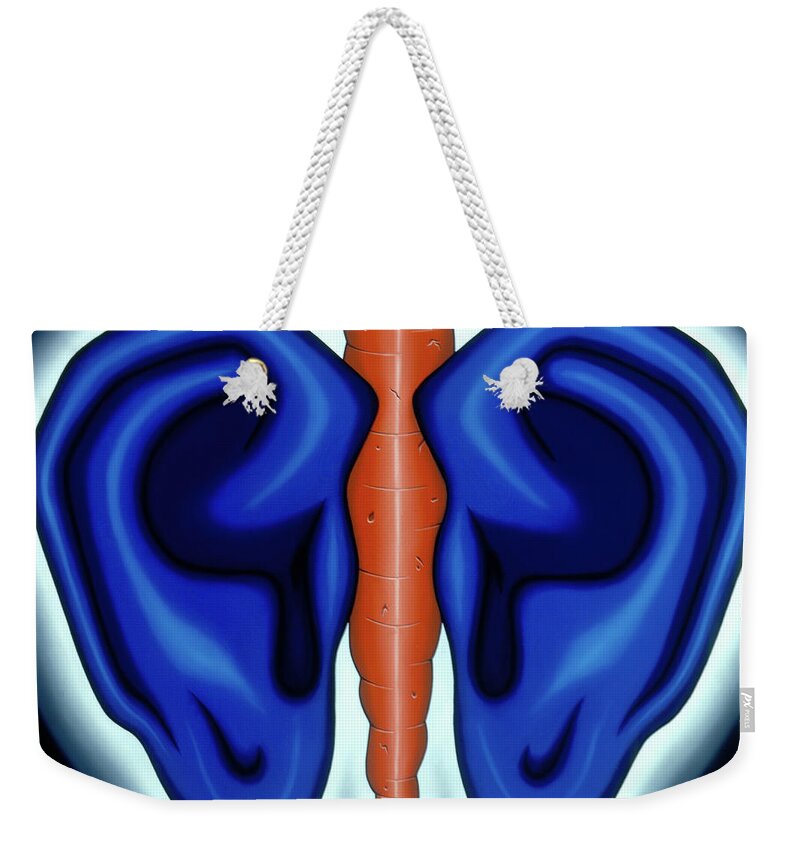  Weekender Tote Bag featuring the painting Midreal Butterfly by Paxton Mobley