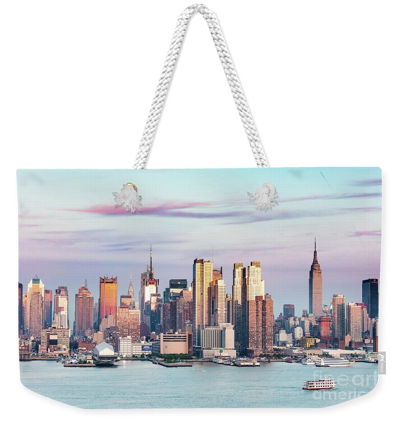 Architecture Weekender Tote Bag featuring the photograph Midtown Manhattan skyline at sunset, New York city, USA by Matteo Colombo