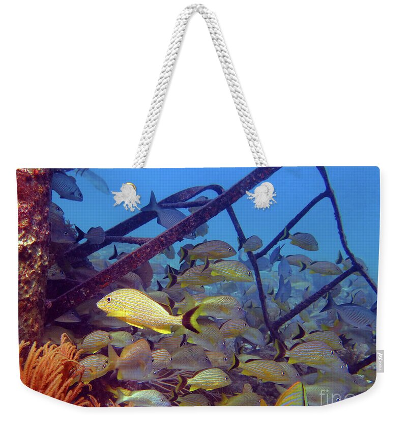 Underwater Weekender Tote Bag featuring the photograph Mike's Wreck 2 by Daryl Duda
