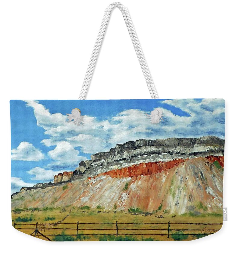 Landscape Weekender Tote Bag featuring the painting Mile Marker 34 / 6 of 6 by Carl Owen