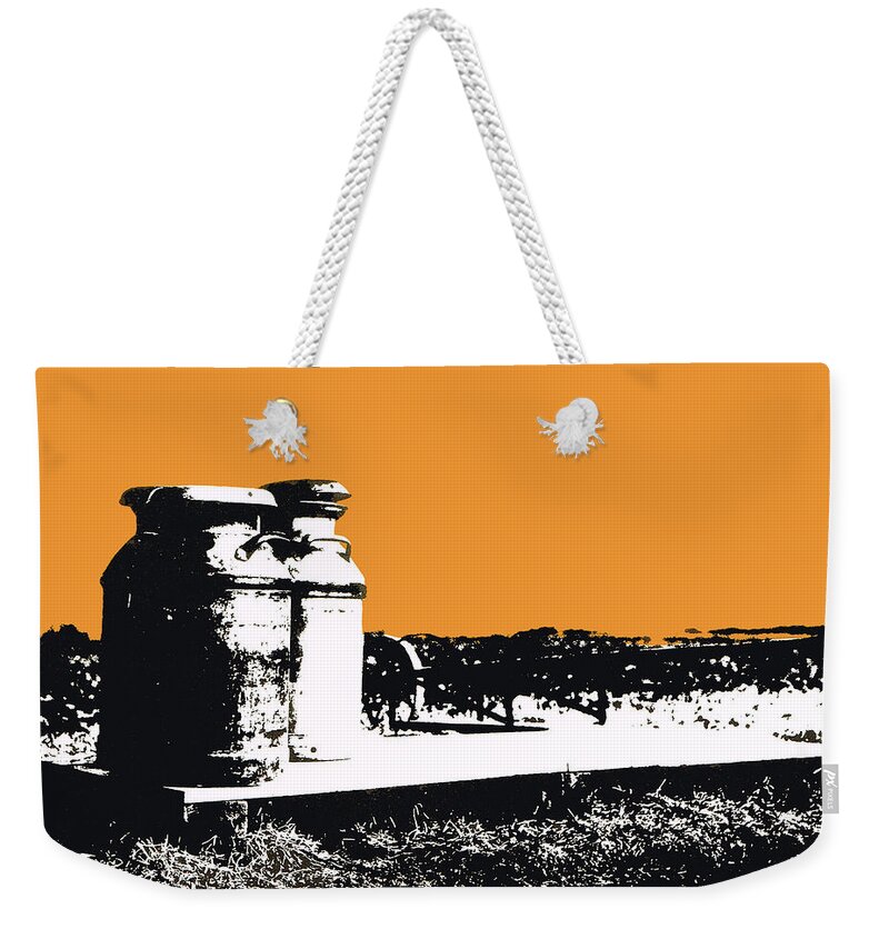 Amish Weekender Tote Bag featuring the photograph Milk Cans by James Rentz