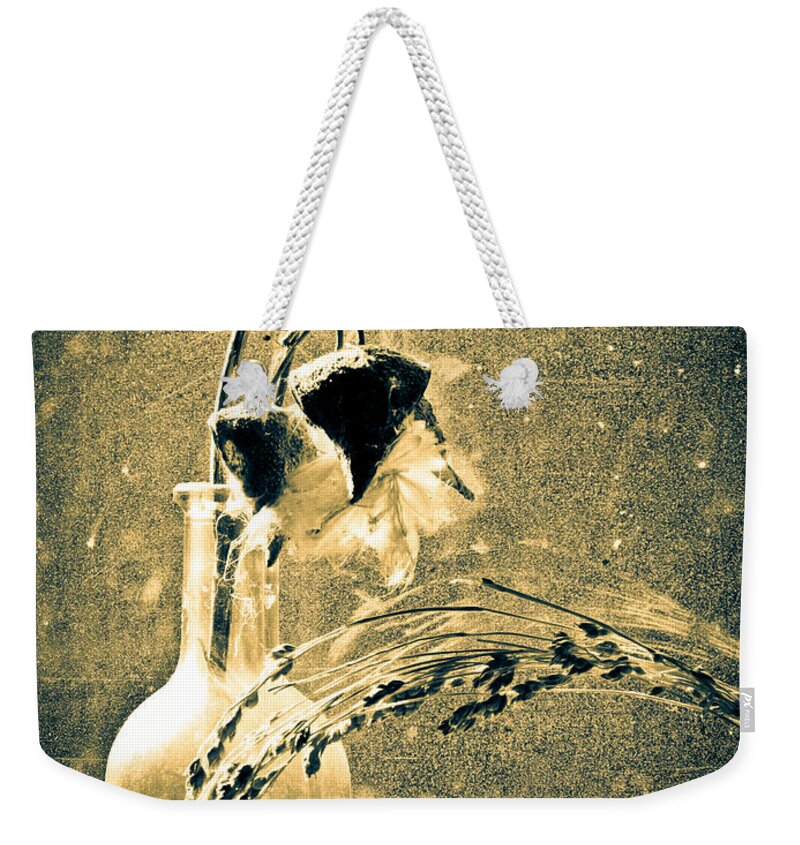 Orsillo Weekender Tote Bag featuring the photograph Milk Weed and Hay by Bob Orsillo
