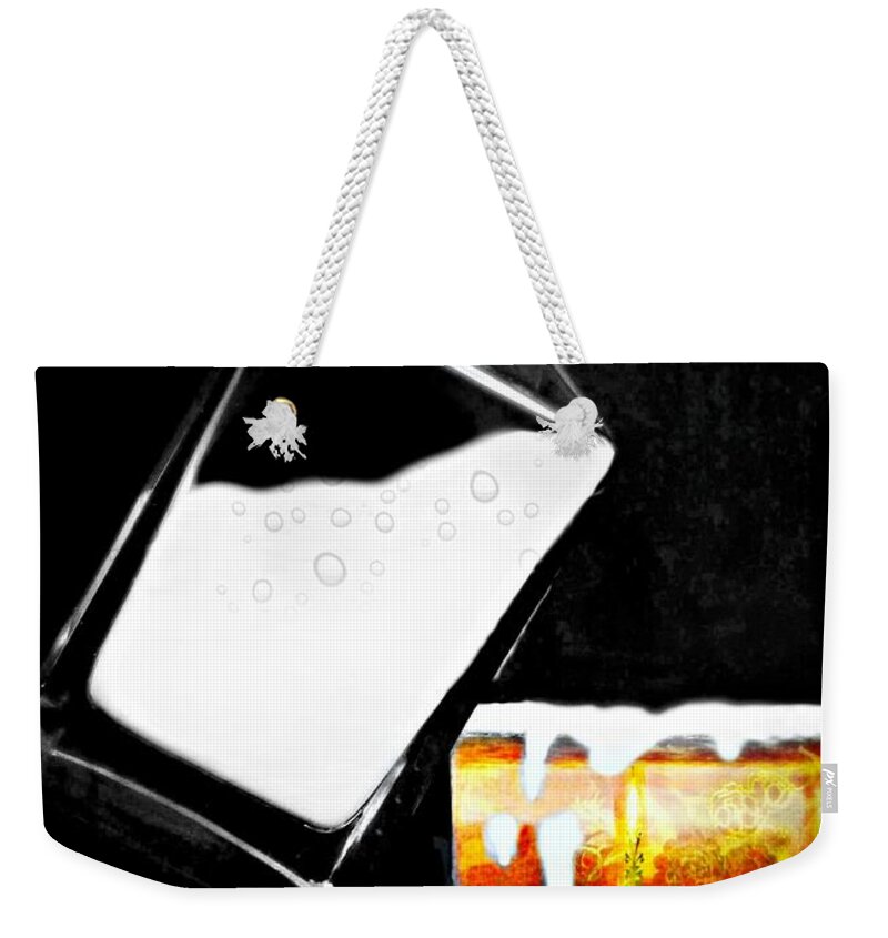 Milking It Weekender Tote Bag featuring the photograph Milking It by Diana Angstadt