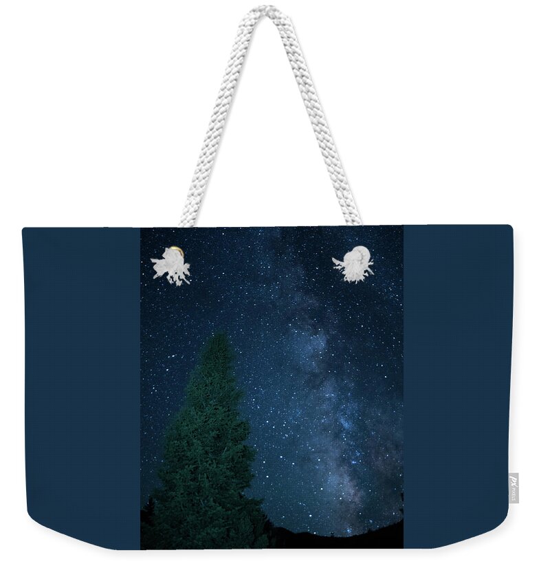 Nevada Weekender Tote Bag featuring the photograph Milky Way Illuminated Pine Great Basin National Park Nevada by Lawrence S Richardson Jr