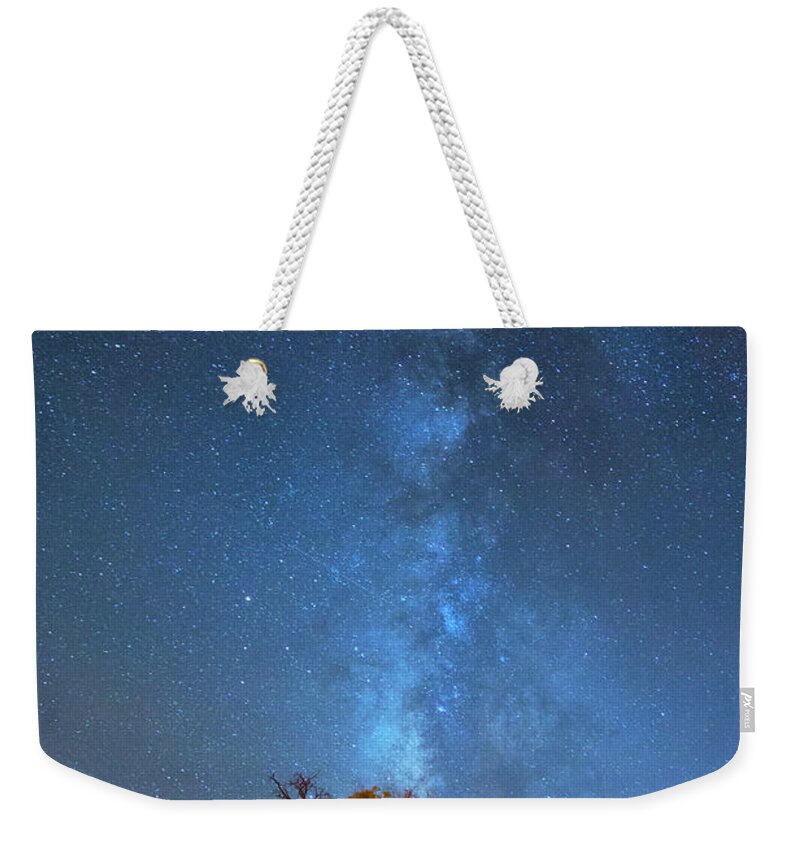 Grand Canyon Stars Weekender Tote Bag featuring the photograph Milky way over the grand canyon by Kunal Mehra