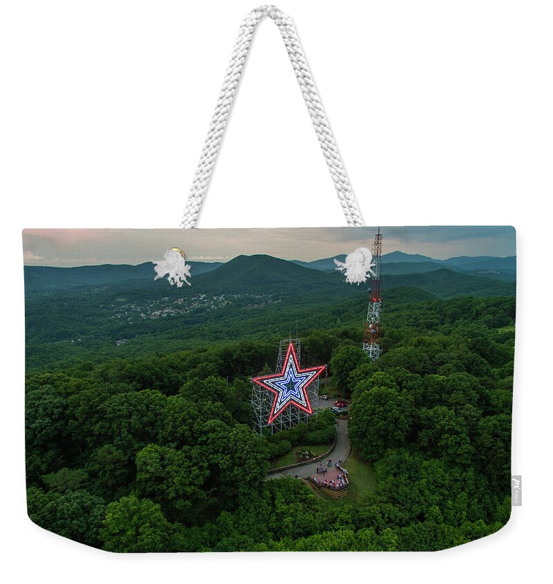 Mill Mountain Weekender Tote Bag featuring the photograph Mill Mountain RWB2 by Star City SkyCams