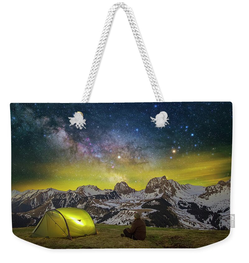 Mountains Weekender Tote Bag featuring the photograph Million Star Hotel by Ralf Rohner