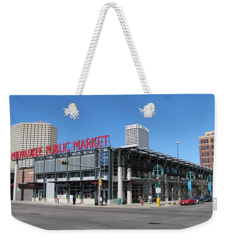 Milwaukee Weekender Tote Bag featuring the photograph Milwaukee Public Market 1 by Anita Burgermeister