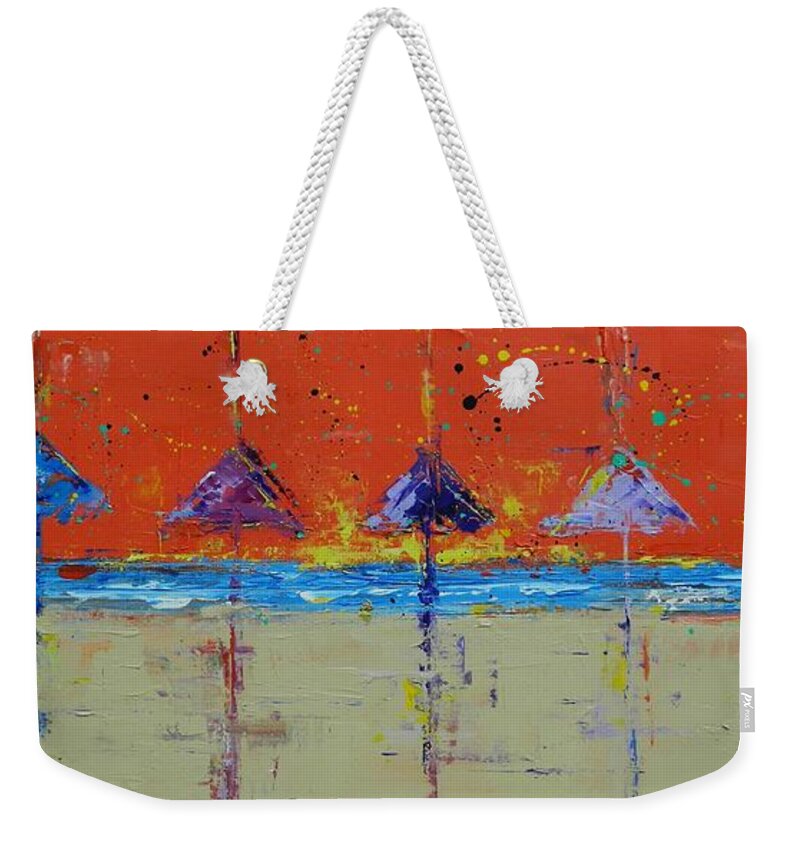 Sunshine Weekender Tote Bag featuring the painting Mimosa Sunrise by Dan Campbell