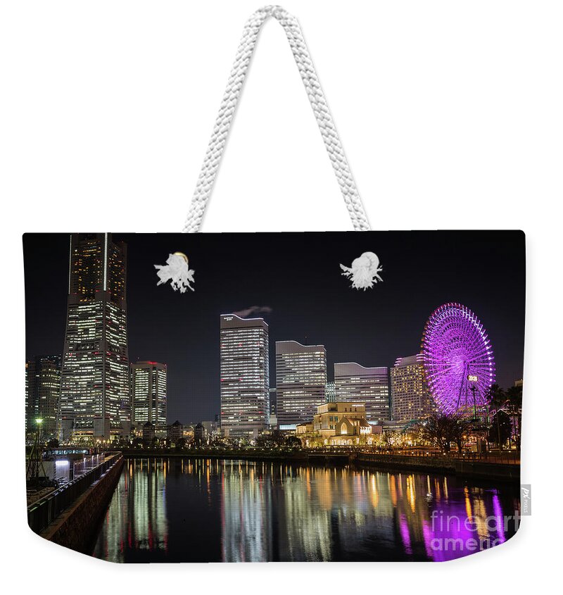 Minato Mirai Weekender Tote Bag featuring the photograph Minato Mirai at Night by Eva Lechner