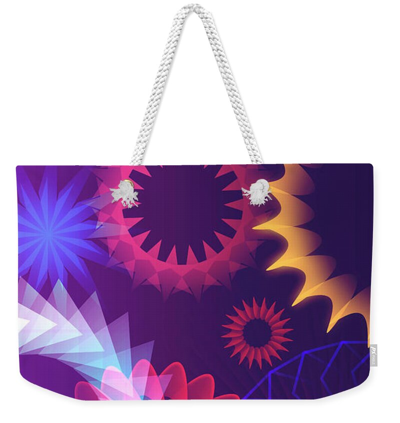 Mind Weekender Tote Bag featuring the digital art Mind Trips - Hipster Motion by Peter Awax