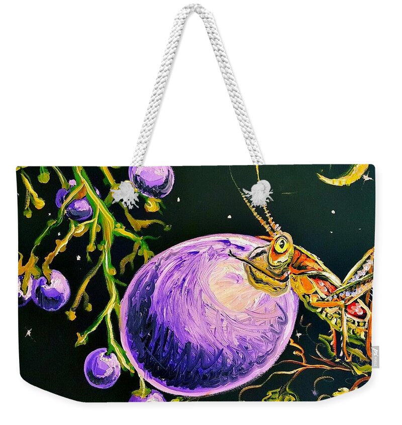 Grape Weekender Tote Bag featuring the painting Mine by Alexandria Weaselwise Busen
