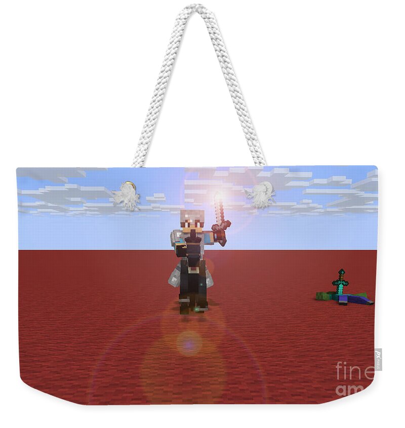 Minecraft Weekender Tote Bag featuring the digital art Minecraft Knight by Brindha Naveen