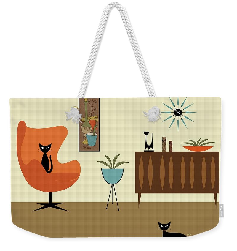 Mid Century Modern Weekender Tote Bag featuring the digital art Mini Gravel Art 3 by Donna Mibus