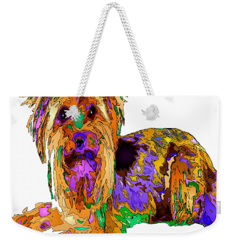 Weekender Tote Bag featuring the digital art Minnie We Miss You. Pet Series by Rafael Salazar