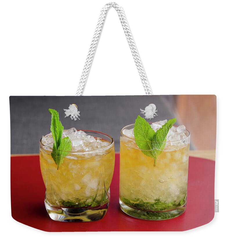 Product Photography Weekender Tote Bag featuring the photograph Mint Juleps by Erik Burg