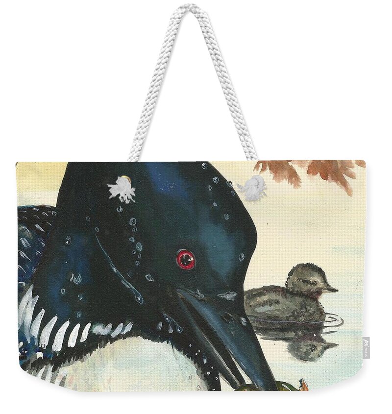Loon Weekender Tote Bag featuring the painting Miss Sunny by Sheri Jo Posselt