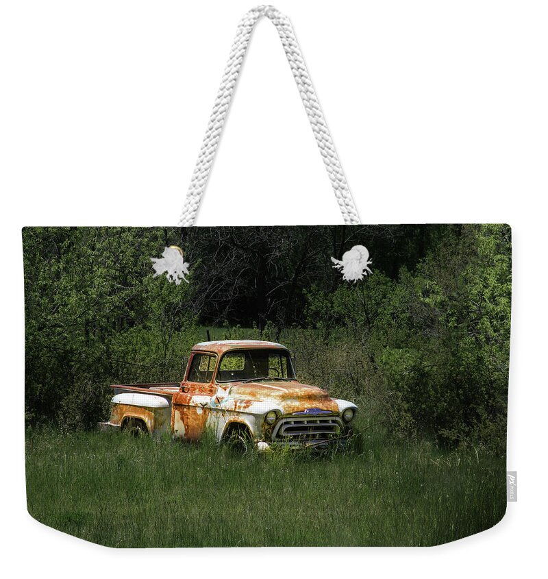 Old Car Weekender Tote Bag featuring the photograph Missing in action by Micah Offman