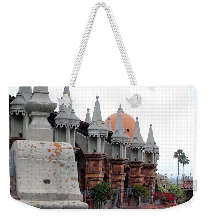Mission Inn Weekender Tote Bag featuring the photograph Mission Inn Authors Row by Amy Fose