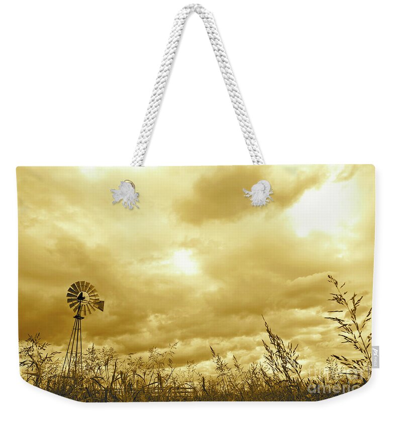 Mississippi Weekender Tote Bag featuring the photograph Mississippi Windmill by Becqi Sherman