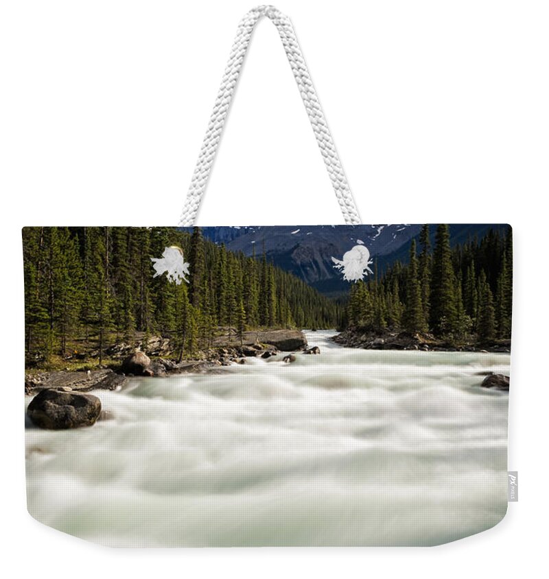Canada Weekender Tote Bag featuring the photograph Mistaya River in Banff National Park by Bryan Mullennix