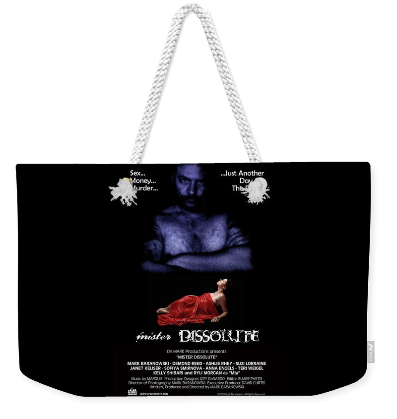 Movie Weekender Tote Bag featuring the digital art Mister Dissolute poster A by Mark Baranowski