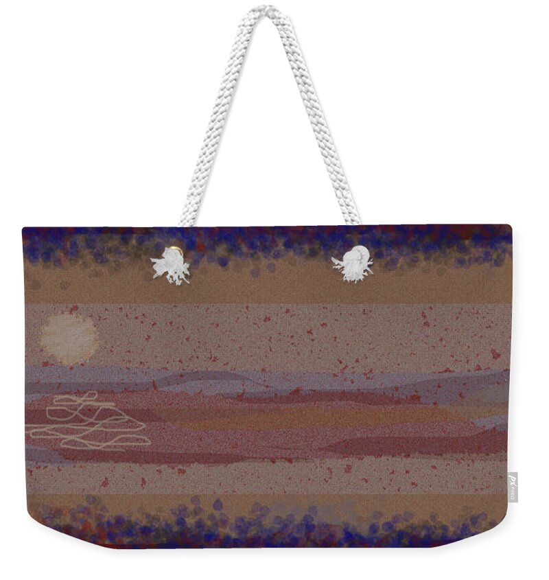 Abstract Weekender Tote Bag featuring the painting Misty Moisty Landscape Abstraction by Anne Cameron Cutri