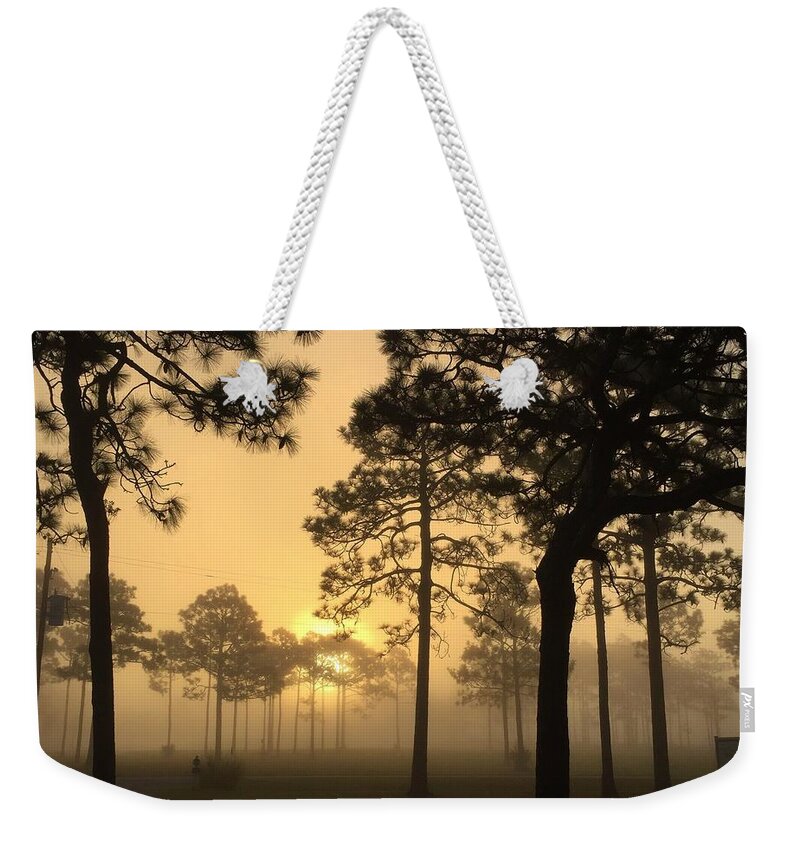  Weekender Tote Bag featuring the photograph Misty Morning by Elizabeth Harllee