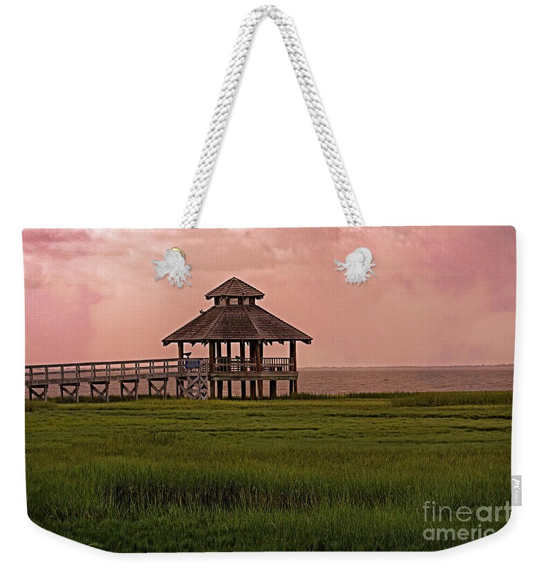 Landscape Photography Weekender Tote Bag featuring the photograph Misty Sunrise at Look Out Point by Ella Kaye Dickey
