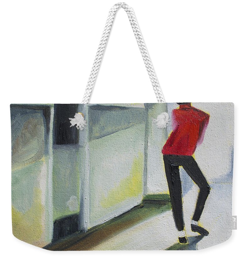 Michael Jackson Weekender Tote Bag featuring the painting Mj one of five number three by Patricia Arroyo