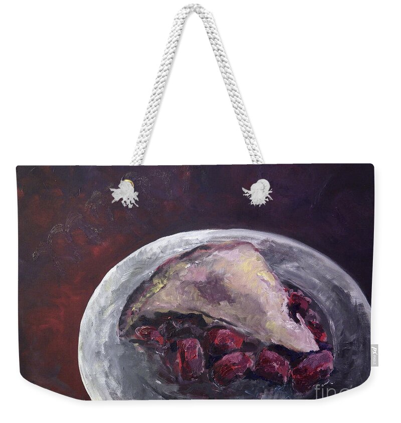 Pie Weekender Tote Bag featuring the painting ...mmm Pie by Joseph A Langley