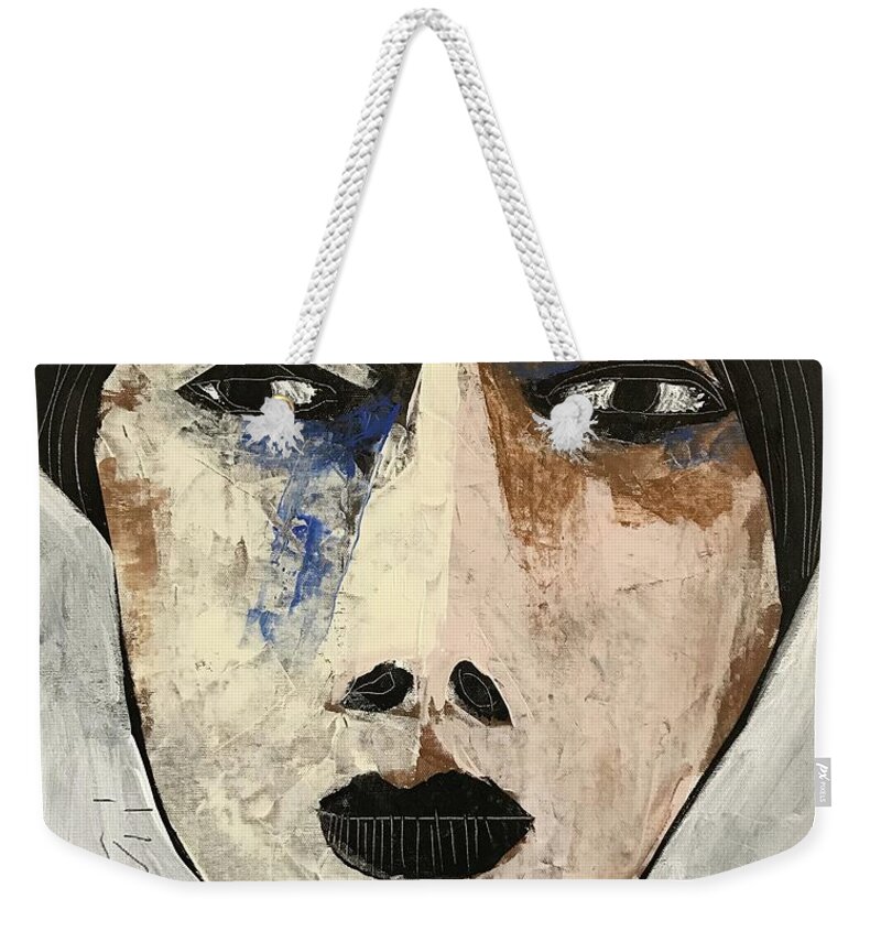  Weekender Tote Bag featuring the painting MMXVII Expressions No 9 by Mark M Mellon