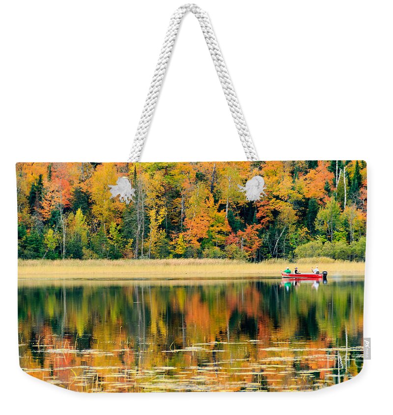 Minnesota Weekender Tote Bag featuring the photograph MN Fall Fishing by Lori Dobbs