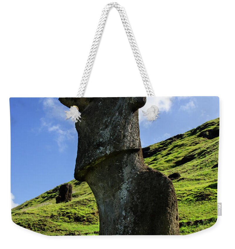 Easter Island Weekender Tote Bag featuring the photograph Moai Rapa Nui 5 by Bob Christopher