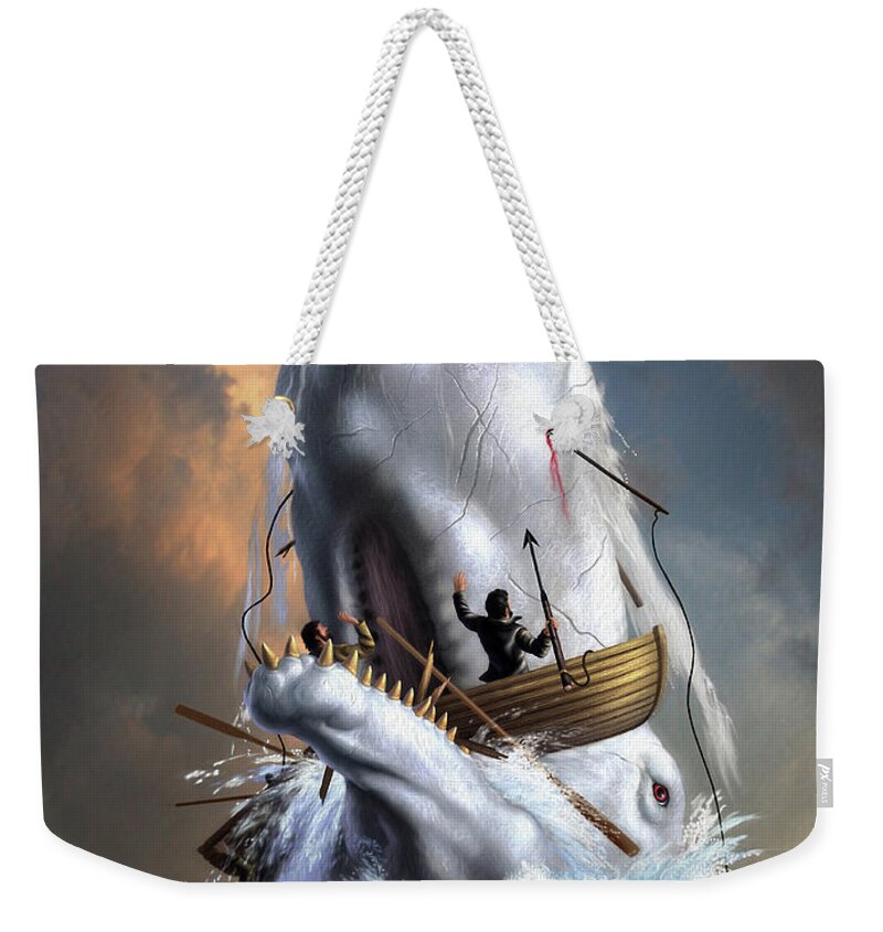 Moby Dick Weekender Tote Bag featuring the digital art Moby Dick 1 by Jerry LoFaro