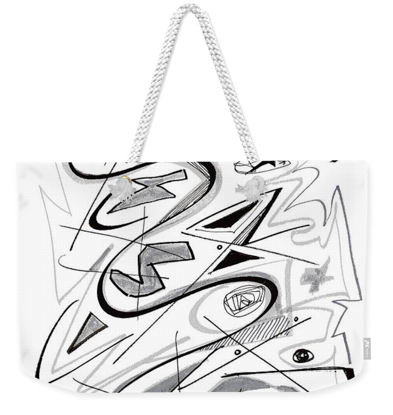 Modern Art Drawing Weekender Tote Bag featuring the drawing Modern Drawing Fifty by Lynne Taetzsch