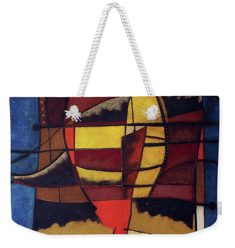 Soweto Fine Art Weekender Tote Bag featuring the painting Modern Man by Michael Nene