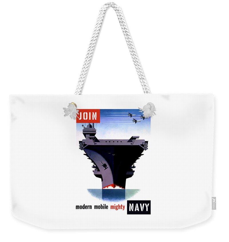 Ww2 Weekender Tote Bag featuring the painting Modern Mobile Mighty Navy by War Is Hell Store