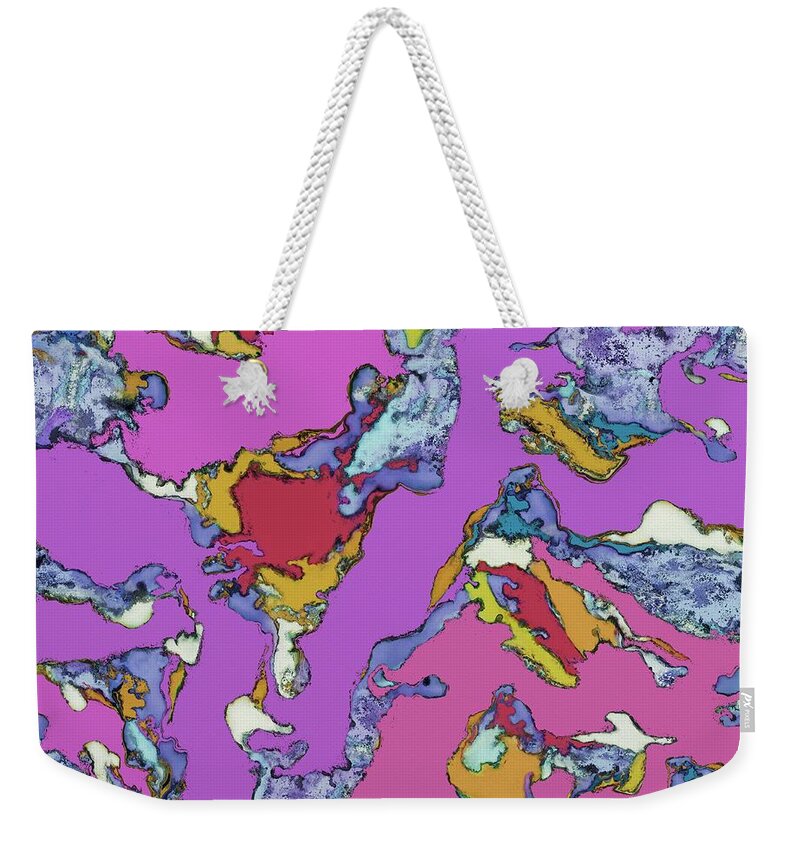 Modified Weekender Tote Bag featuring the digital art Modified horses by Keith Mills