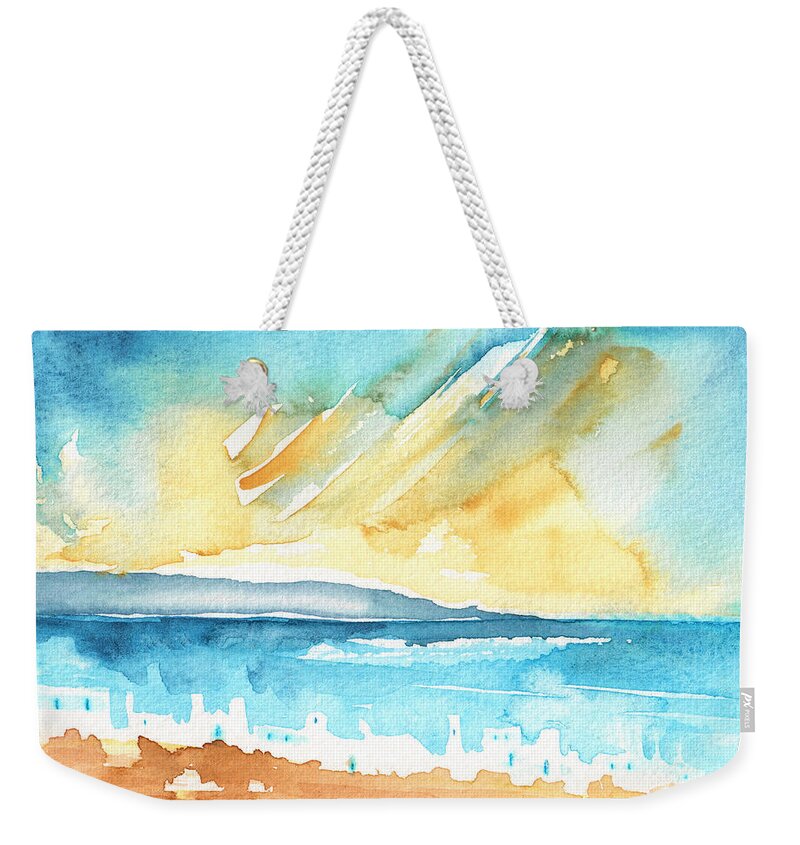 Travel Weekender Tote Bag featuring the painting Mojacar 03 by Miki De Goodaboom