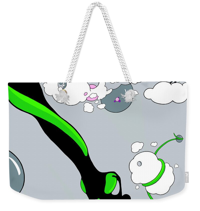 Molecular Weekender Tote Bag featuring the drawing Molecular Playground by Craig Tilley