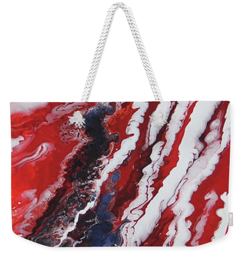 Caliente Weekender Tote Bag featuring the painting Molten Caliente by Madeleine Arnett