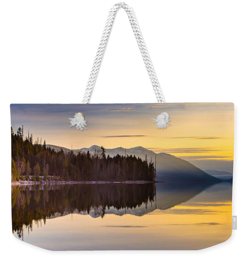 Glacier National Park Weekender Tote Bag featuring the photograph Moment of Tranquility by Adam Mateo Fierro