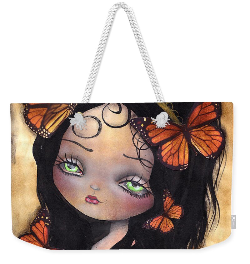 Butterflies Weekender Tote Bag featuring the painting Monarca by Abril Andrade