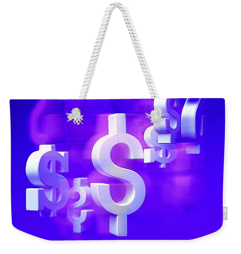 Conceptual Photography Weekender Tote Bag featuring the photograph Money Problems by Steven Huszar